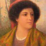 Welters, Wilhelm (1881 Rotterdam-1972 Bordighera) "Italienische Dame", Öl/ Holz, sign. u.l. und bez. "Capri", 29x23 cm, Rahmen - Foto 1