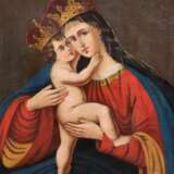 "Maria mit Kind", Öl/ Lw., unsign., craqueliert, 68x55 cm, Rahmen - Foto 1