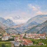 Unbekannter Künstler "Blick über Bozen", Öl/ Lw., unsign., 29,5x36,5 cm, Rahmen - photo 1