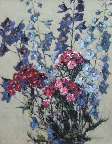 Koepke, Robert (1893 Bremen-1968 St. Jürgen/Worpswede) "Blumenstilleben", Öl/ Platte, sign. u.r., WVZ-Nr. 127, 34,5x27 cm, Rahmen (tätig u.a. in Worpswede und in der Künstlerkolonie Schwalenberg (Lippe), Lit. V… - фото 1