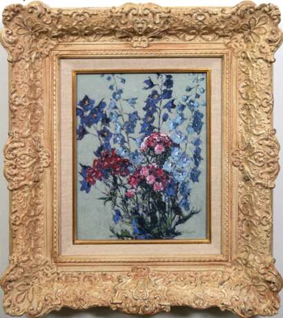 Koepke, Robert (1893 Bremen-1968 St. Jürgen/Worpswede) "Blumenstilleben", Öl/ Platte, sign. u.r., WVZ-Nr. 127, 34,5x27 cm, Rahmen (tätig u.a. in Worpswede und in der Künstlerkolonie Schwalenberg (Lippe), Lit. V… - фото 2