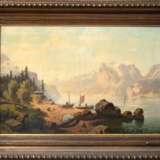Nocken, Wilhelm Theodor (1830 Düsseldorf-1905 ebenda) "Gebirgslandschaft mit See", Öl/Lw., sign. u.l., 65,5x95 cm, Rahmen - photo 1