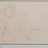 Karikatur "1988- Das Goethe-Institut in China", Zeichnung, undeutl. sign. u.l. und dat. 1988, 20,5x27 cm, hinter Glas und Rahmen (Karikatur Kalter Krieg H. D. Genscher, Sammlung versteigert im Bundesaußenminist… - фото 1