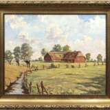 Voß, Wilhelm (Kieler Maler um 1930) "Bauernhof in Suchsdorf", Öl/HF, sign. u.r., 56x70 cm, Rahmen - photo 1