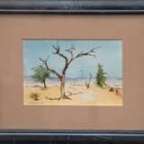 Bergmann "Afrikanische Landschaft", Aquarell, sign. u.l., 9x14 cm, hinter Glas im Passepartout und Rahmen - photo 1