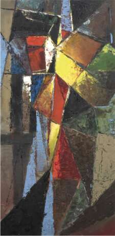 "Abstrakte Komposition", 50er Jahre, Öl/Hf., 80x37,5 cm, ungerahmt - photo 1