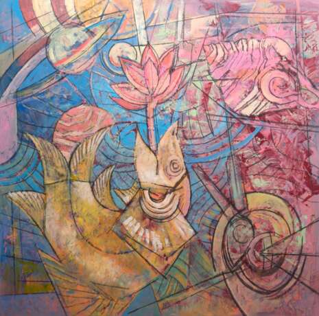 Malchow, Herbert (1942-2015) "Ohne Titel", Öl/ Lw., unsign., beim Künstler erworben, 100x100 cm, ungerahmt (H. Malchow war Landschaftsmaler und Grafiker, Studium an der FHS Heiligendamm und auf Burg Giebichenst… - photo 1