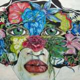 Invidia-Villalba, Janina "Blütenmaske", Acryl/ Lw., sign. u.l. und bez. 8/16, 80x120 cm, ungerahmt - photo 1