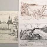 3 Zeichnungen von Kurt Kaiser "Haus Weimar-Heiligendamm", "Wilhelmshöhe" und "Niendorf-Heiligendamm", jeweils sign. und bezeichnet, 21x29,5 cm, ungerahmt - photo 1