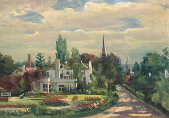 Langer, Fritz Josef (1916-?) "Stadtansicht von Münster", Öl/Mp., sign. und dat. `51 u.r., 36x48 cm, Rahmen - Foto 1