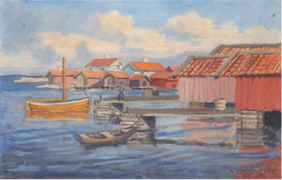 Zetterström, Gunnar (1902-1965) "Schwedische Schärenlandschaft", Öl/Hf, sign. und Ortsbezeichnung u.r., 31x41 cm - photo 1