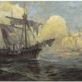 Marinemaler des 19./20. Jh. "Nach der Seeschlacht- Segelschiffe auf hoher See", Öl/Lw., unleserlich sign. u.l., 63x90 cm, Rahmen - Foto 1