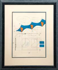 Bonalumi, Agostino (1935 Vimercate-2013 Desio) &quot;Ohne Titel&quot;, Farbserigraphie, 177/ 300, sign. u.r. und dat ´81, 43x32 cm, im Passepartout hinter Glas und Rahmen (Bonalumi war ein italienischer Maler, der als ei…