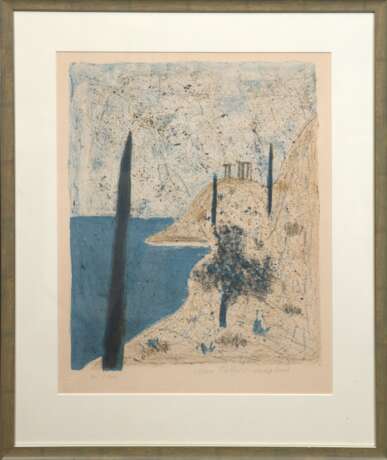 Pfeifer-Watenphul, Max (1896 Weferlingen-1976 Rom) "Kap Sunion", Farblitho., nummeriert 20/ 300, sign. u.r., 42x33 cm, im Passepartout hinter Glas und Rahmen - Foto 1