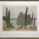 Pfeifer-Watenphul, Max (1896 Weferlingen-1976 Rom) "Blick auf das Meer bei Korfu", Farblitho., nummeriert 69/ 100, handsigniert, 36x47,5 cm, im Passepartout hinter Glas und Rahmen - фото 1