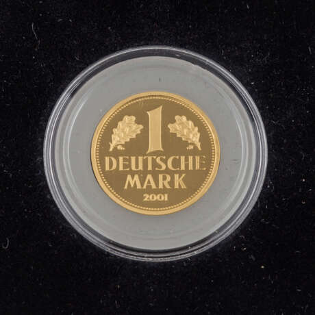 BRD/GOLD - 1 Deutsche Mark 2001 G in Gold, - фото 2