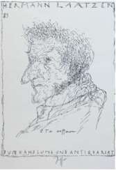 Janssen, Horst (1929-1995 Hamburg) &quot;E.T.A. Hoffmann-Dichterporträts Buchhandlung Hermann Laatzen&quot;, Litho., handsign. u.r und in der Platte, Blattmaß 37x28 cm