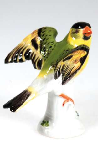Meissen-Figur "Zeisig", Press-Nr. C. 103x, polychrom bemalt, 1. Wahl, H. 9,3 cm - photo 1