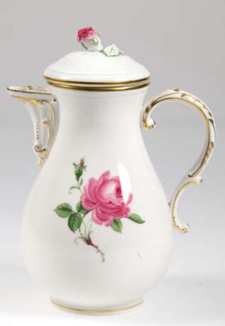 Meissen-Kaffeekanne, Rote Rose, Neuer Ausschnitt, 2. Wahl, H. 25 cm - photo 1
