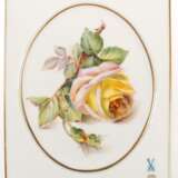 Meissen-Wandplatte mit Rosenmalerei und Goldrändern, 1. Wahl, 18x15 cm - фото 1