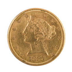 USA/GOLD - 5 Dollars 1887 S Liberty Head,