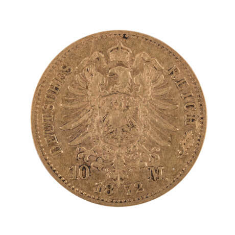 Württemberg/GOLD - 10 Mark 1872 F König Karl, - Foto 1