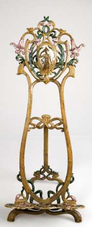 Staffelei im Jugendstil, Metall, mehrfarbig gefasst, H. 62,5 cm, B. 24,5 cm - photo 1