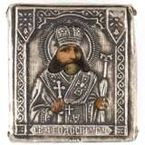 Kleine Reise-Ikone "Serafin von Sarov" um 1903, mit Silber-Oklat, 4,7x4,3 cm - photo 1