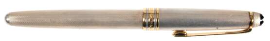 Montblanc-Füller, Meisterstück, Solitaire, 925er Sterlingsilber, 14 k Goldfeder Nr. 4810, mit Tintenpatronen, min. Gebrauchspuren, L. 13,5 cm - Foto 1