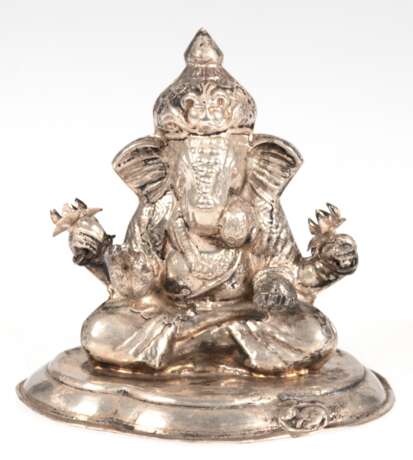 Figur "Ganesha", Silber geprüft, auf vierpassiger Plinthe, Gew. 81,2 g, H. 8,5 cm - Foto 1