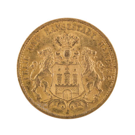 Hamburg/GOLD - 20 Mark 1887 J, - Foto 1