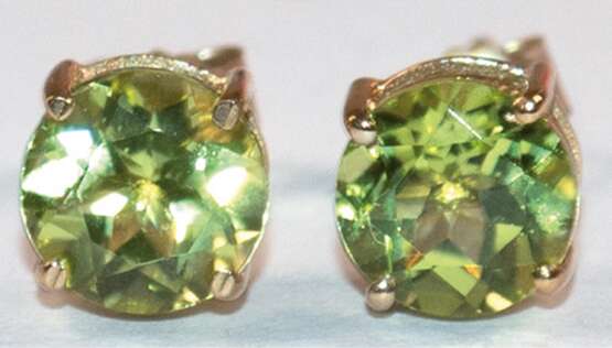 Ohrstecker, 375er GG / 9 k, Peridot, Dm. ca. 5 mm - Foto 1
