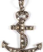 Schmuck. Anhänger &quot;Anker mit Herz&quot;, Silber (geprüft) besetzt mit Zirkonia (1 Stein fehlt), L. 4 cm