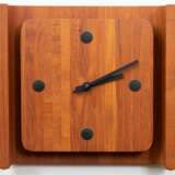 Wanduhr, Dänemark, Quarzwerk, Teakholz, gangfähig, 29,5x32x9 cm - фото 1