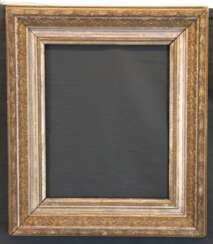 Bilderrahmen, 19. Jh., Holz stuckiert, mit Akanthusblattrelief, Gebrauchspuren, Falzmaß 42x53 cm