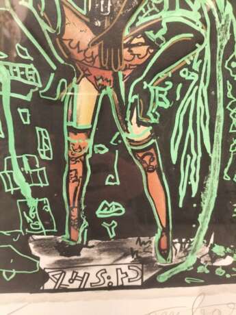 Lithograph by Robert Combas (1957-). Signed and Numbered 4390 21th century - photo 2
