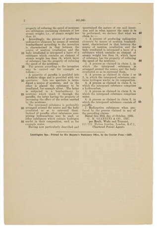 Patent for the method of producing nuclear reactions - photo 2