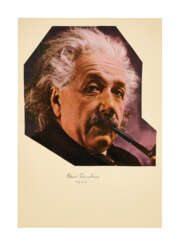 A signed portrait, depicting his pipe