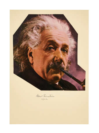 A signed portrait, depicting his pipe - Foto 1