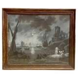 18th Century Grisaille `Moonlight` in the style of Charles Lacroix de Marseille 18th century - photo 4