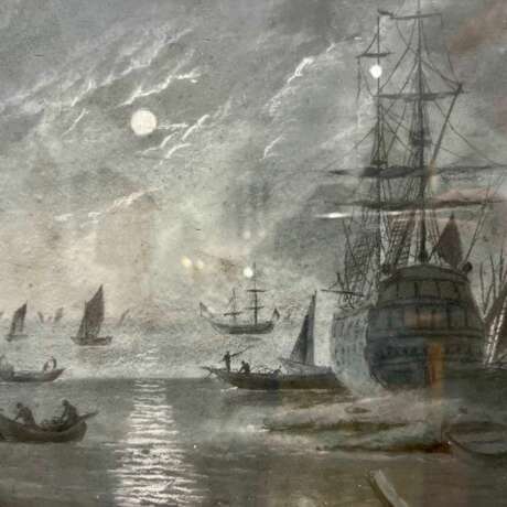 18th Century Grisaille `Moonlight` in the style of Charles Lacroix de Marseille 18th century - photo 5