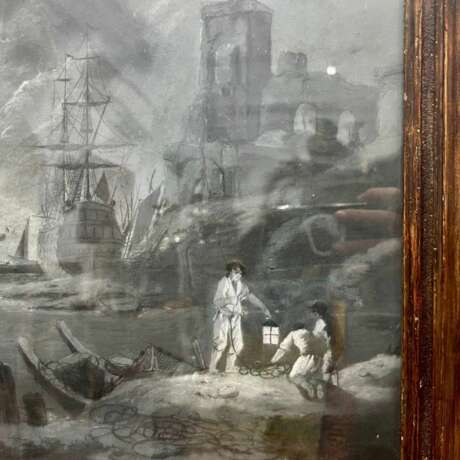 18th Century Grisaille `Moonlight` in the style of Charles Lacroix de Marseille 18th century - photo 6