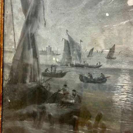 18th Century Grisaille `Moonlight` in the style of Charles Lacroix de Marseille 18th century - photo 3