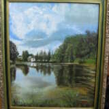 “Picture Overgrown pond” Canvas Oil paint Realist Landscape painting 2012 - photo 1