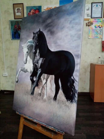 Картина маслом контрасты судьбы Евгения Дувакина Toile sur le sous-châssis Acrylique et huile Hyperréalisme анималистическая живопись Russie 2025 - photo 1