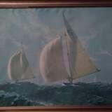 “Ninth Baltic regatta” Eduard Friedrichovich Kalnyn (1904 - 1988) Canvas Oil paint Realist Historical genre 1954 - photo 1