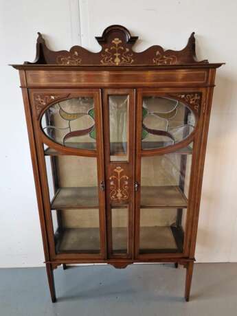Изысканная витрина в стиле модерн Красное дерево Art Nouveau 19th century г. - фото 2