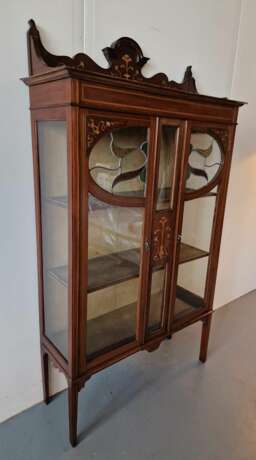 Изысканная витрина в стиле модерн Красное дерево Art Nouveau 19th century г. - фото 3