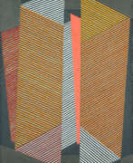 Gouache. Leo Breuer. Vibrations des plans