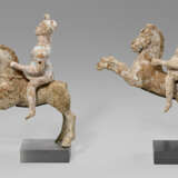 TWO CANOSAN TERRACOTTA HORSES AND RIDERS - photo 3